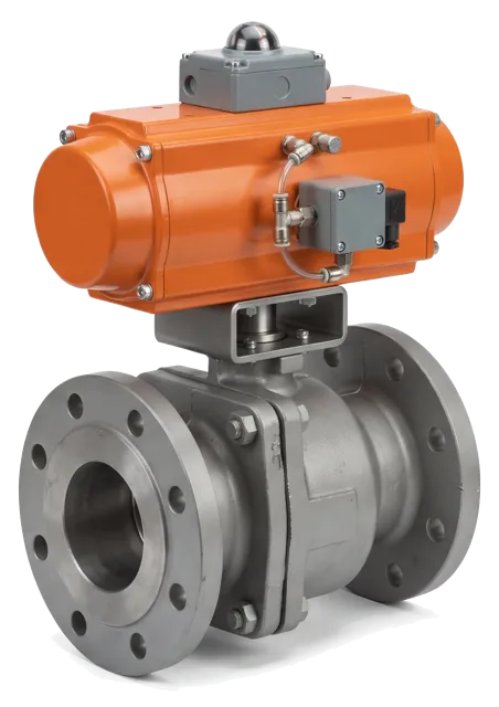 Trunnion ball valves fitted with electric actuators