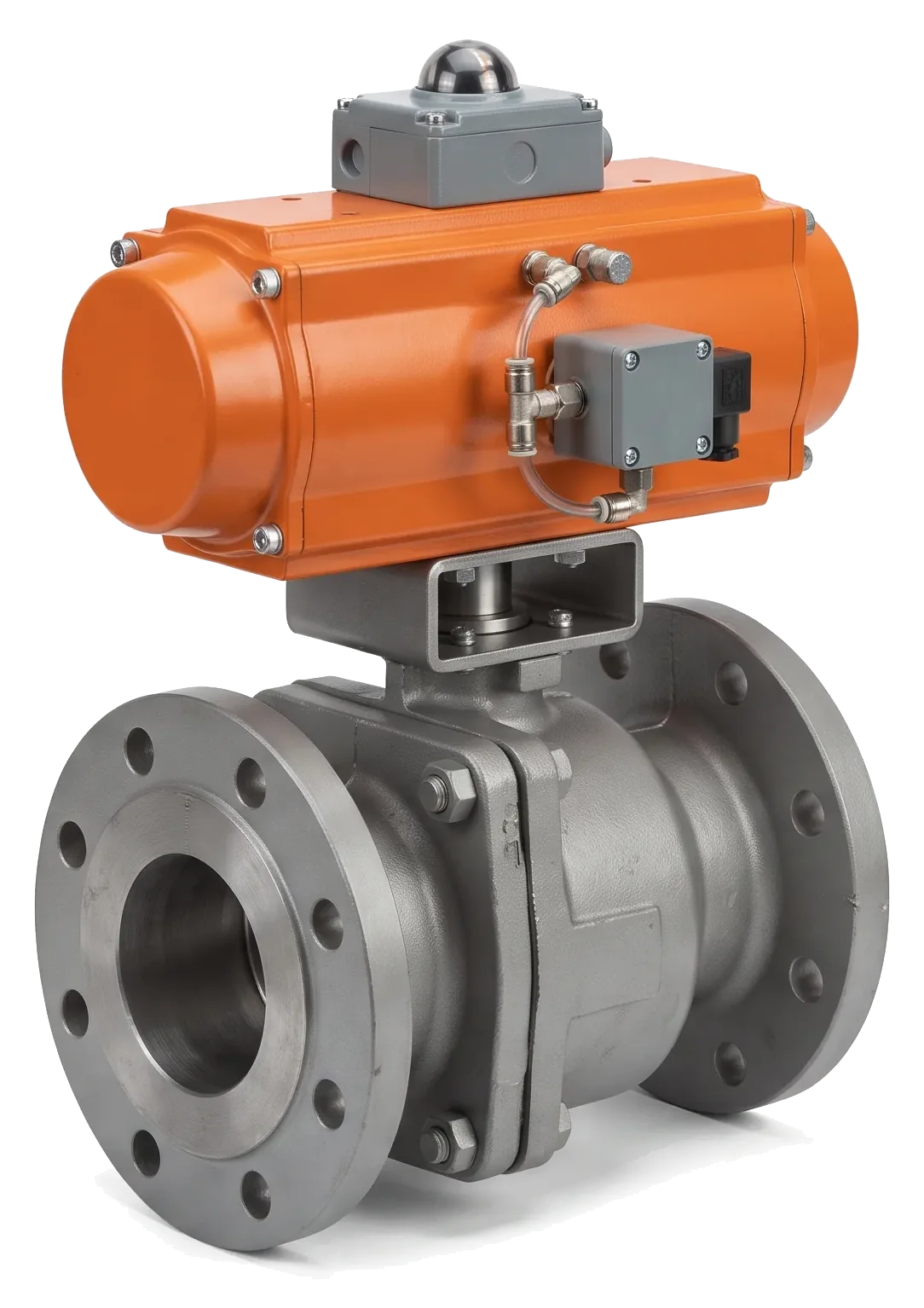 Trunnion ball valves fitted with electric actuators
